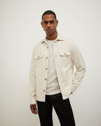 4-pocket Long Sleeve Houndstooth Overshirt, Natural, hi-res